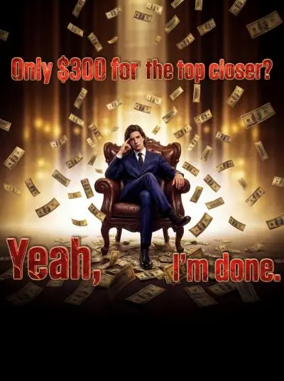Only $300 for the top closer Yeah, I’m done poster
